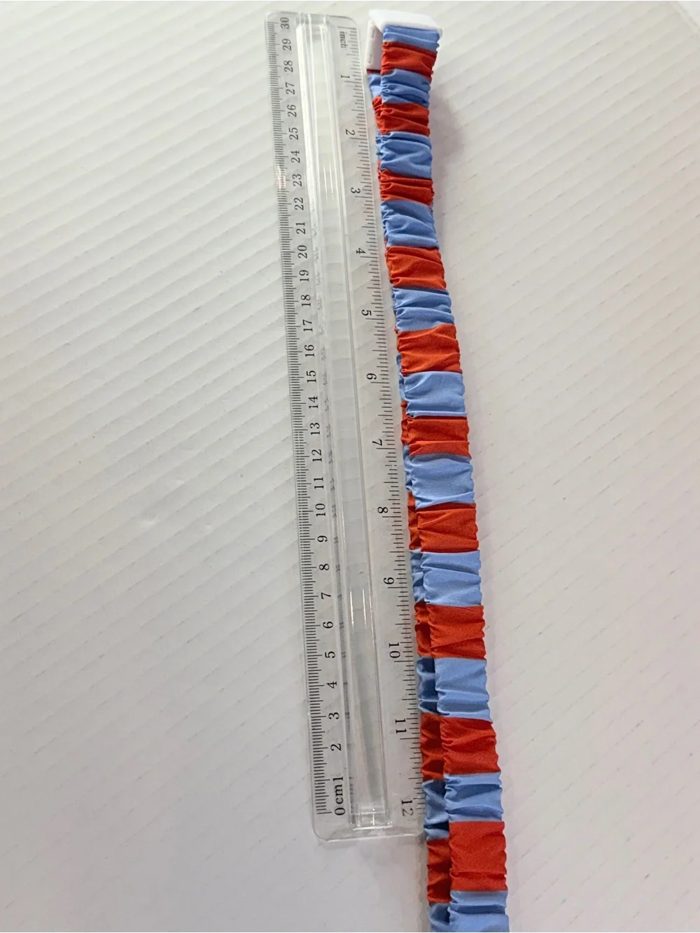 🆕 Crunchy Lanyard Red Blue Fabric Keychain ID Badge Holder Gold Clip 32”